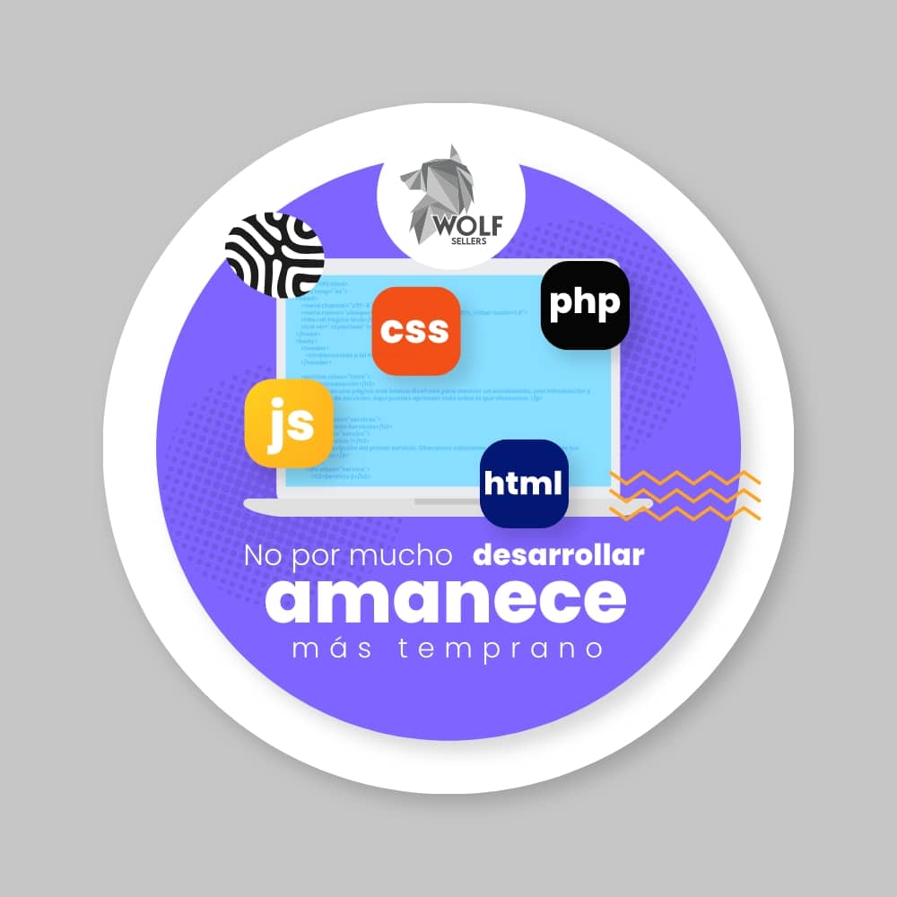 Sticker "No Por Mucho Desarrollar" – Humor Geek para Verdaderos Coders